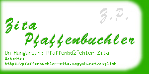 zita pfaffenbuchler business card